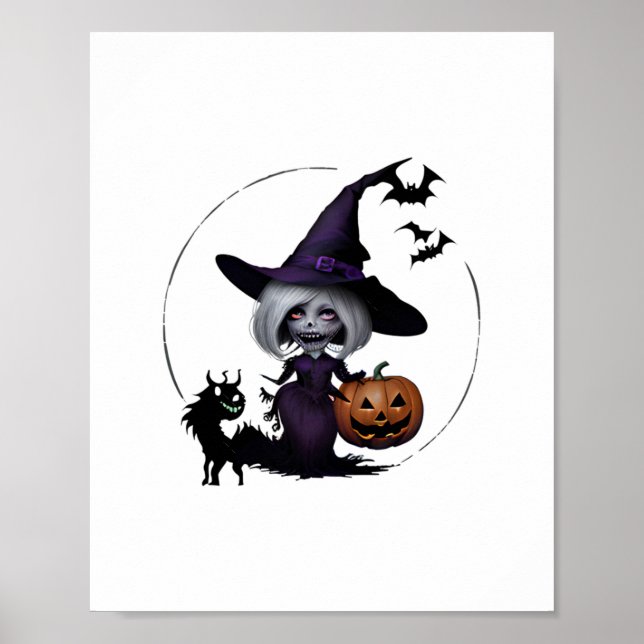 Monster In Halloween Sticker  Poster (Front)