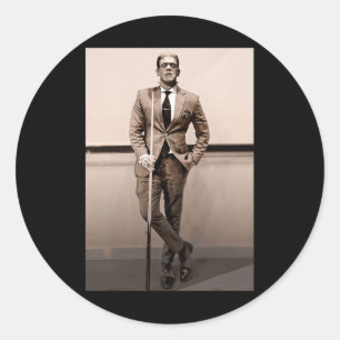Monster In Suit Halloween Classic Round Sticker
