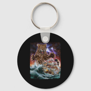 Monster Jaguar Cat As Kraken Attack A War Ship At  Key Ring