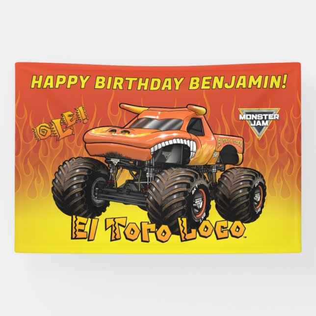 Monster Jam - El Toro Loco Birthday Banner (Horizontal)
