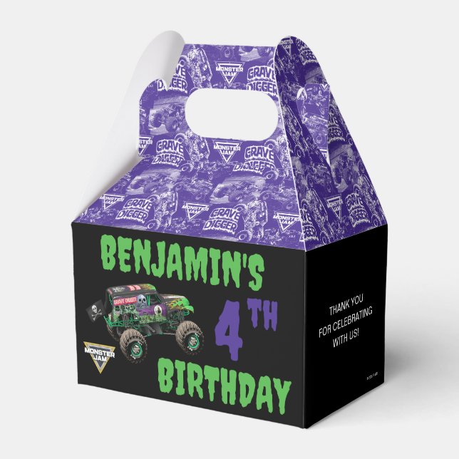 Monster Jam Grave Digger Birthday Favour Box (Front Side)