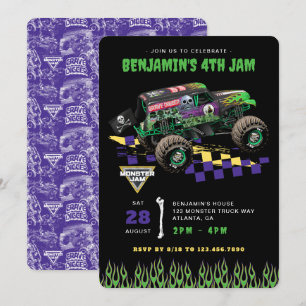 Monster Jam - Grave Digger Birthday Invitation