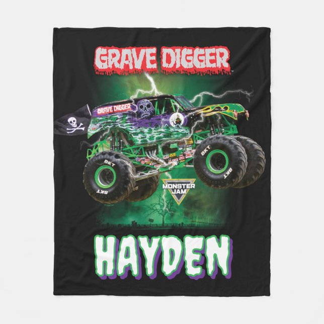 Monster Jam Grave Digger - Personalised Fleece Blanket (Front)