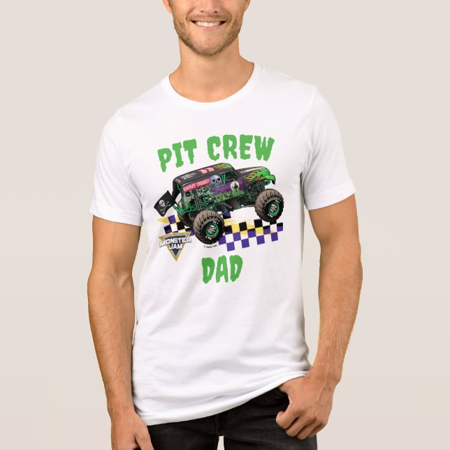 Monster Jam Grave Digger Pit Crew Dad Tri-Blend Shirt (Front)