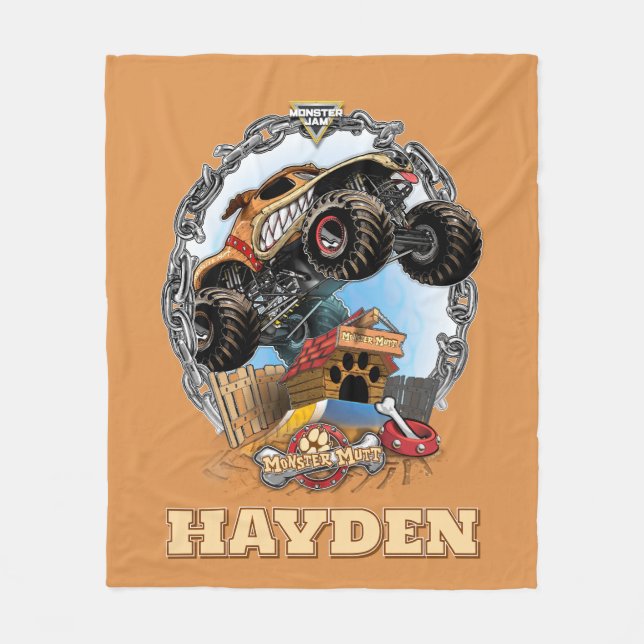 Monster Jam Monster Mutt - Personalised Fleece Blanket (Front)