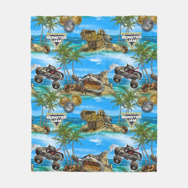 Monster Jam Pirate's Curse Pattern Fleece Blanket (Front)