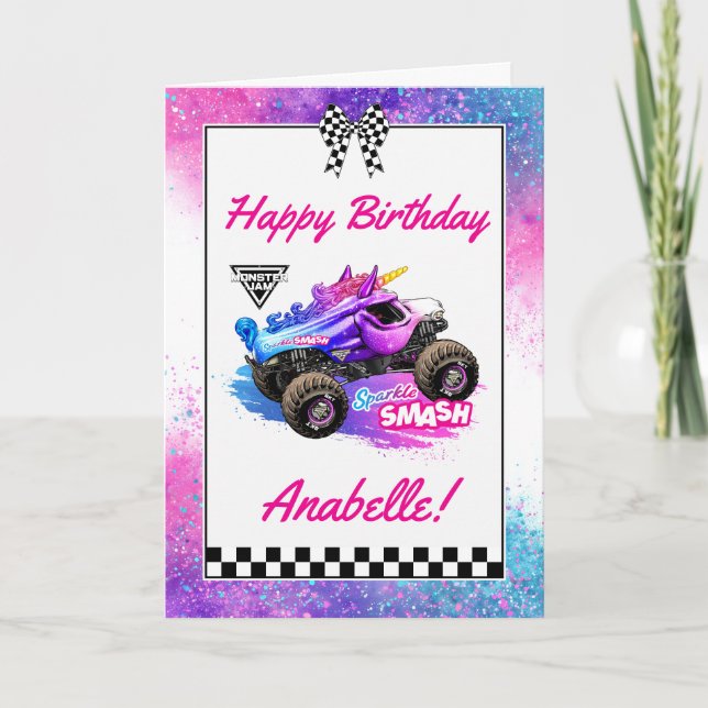 Monster Jam - Sparkle Smash Birthday Card (Front)