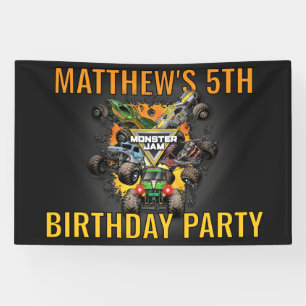 Monster Jam Trucks Birthday Banner