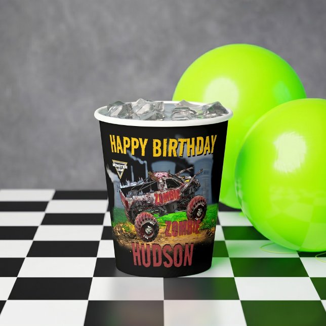 Monster Jam - Zombie Birthday Paper Cups (Simulated cup on table)