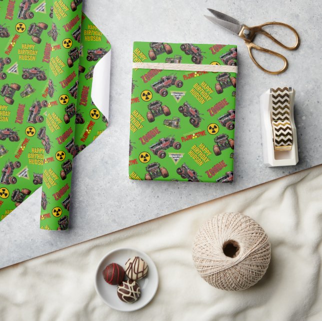 Monster Jam - Zombie Birthday Wrapping Paper (Crafts)