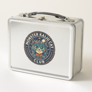 Monster Kaiju Cat Cat Graphic Tee Art - Monster Ka Metal Lunch Box