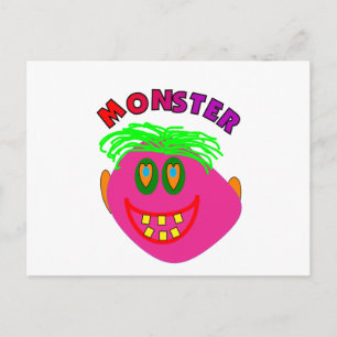 Monster Kids Gifts "Adorable Pink Monster Art" Postcard