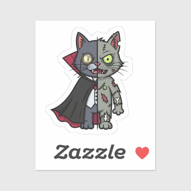 Monster Kitty Mashup – Half Vampire, Half Zombie (Sheet)