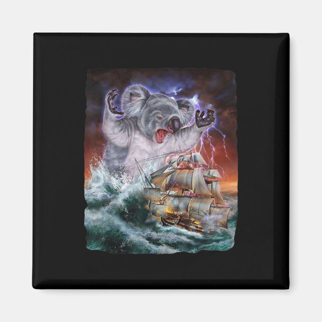 Monster Koala As Kraken Attack A War Ship At High  Magnet (Front)