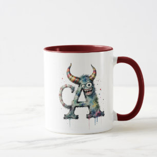 Monster Letter A Mug – Funny Alphabet Coffee Cup
