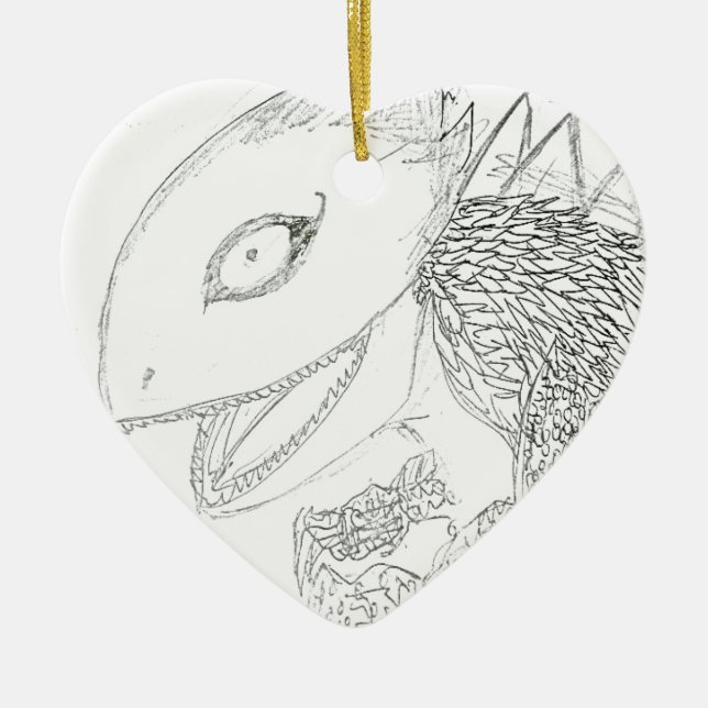 monster lizard cartoon ceramic tree decoration (Front)