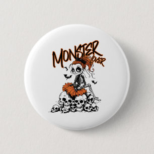 Monster Lover Fun Skeleton Ghoul Cute Vintage Hall 6 Cm Round Badge