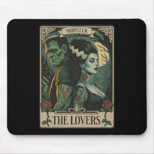 Monster Lovers Tarot Card Gothic Frankenstein Hall Mouse Pad
