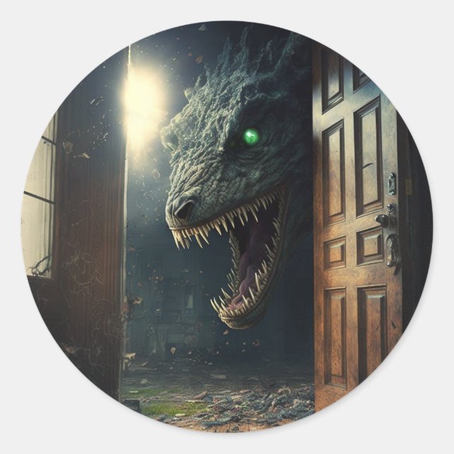monster lurk classic round sticker (Front)