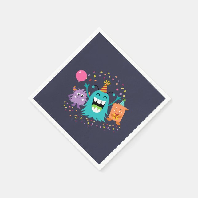 MONSTER MASH BIRTHDAY monster party napkins (Corner)