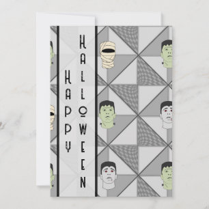 Monster Mash Grey Invitation