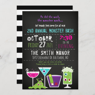 Monster Mash Halloween Booze Party Invitation