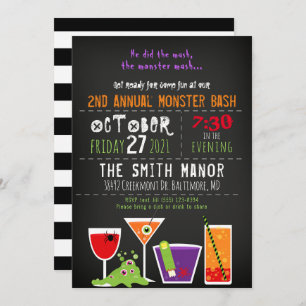 Monster Mash Halloween Booze Party Invitation