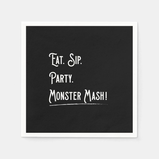 Monster Mash Halloween Paper Napkin (Front)