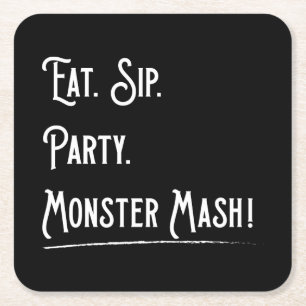 Monster Mash Halloween Party Paper Coaster