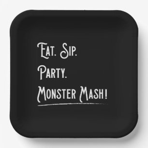 Monster Mash Halloween Party Paper Plate