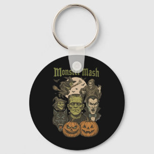 Monster Mash Retro Halloween Funny Monster Spooky Key Ring