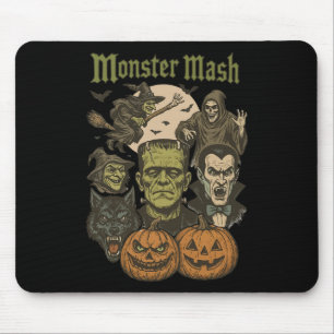 Monster Mash Retro Halloween Funny Monster Spooky Mouse Pad