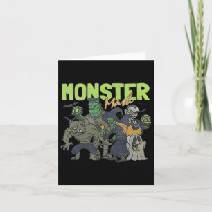 Monster Mash Vintage Ghost Halloween Funny Card
