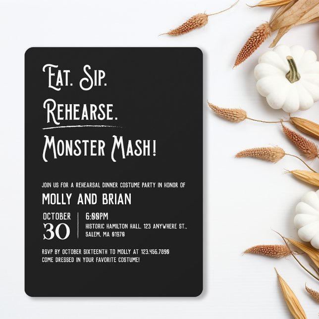Monster Mash Wedding Rehearsal Invitation (Creator Uploaded)