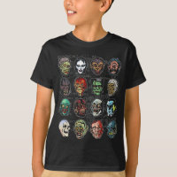 Monster Masks Colour Youth T-Shirt – Halloween