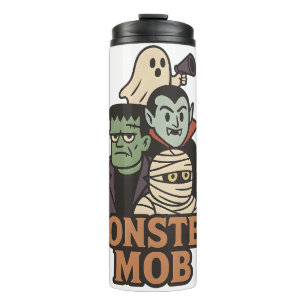 Monster Mob Frankenstein Vampire Mummy Halloween Thermal Tumbler
