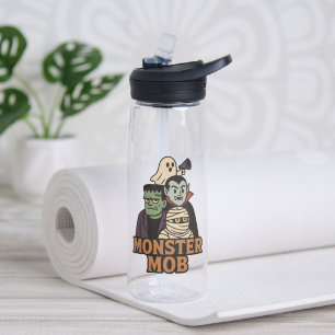 Monster Mob Retro Halloween Vampire Mummy Ghost Water Bottle
