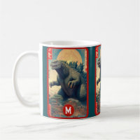 Monster Monogram Asian Lizard Retro Bold Cool