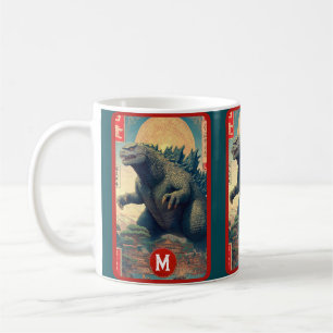 Monster Monogram Lizard Retro Bold Cool Graphic Coffee Mug