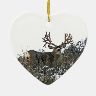 Monster mule deer 2 ceramic tree decoration