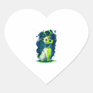 Monster Mutt � Cute Halloween Dog Heart Sticker