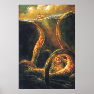 Monster Octopus Poster