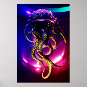 Monster Octopus Poster - Epic Kraken Digital Art
