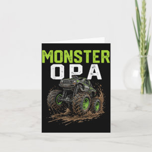 Monster OPA Truck Fathers Day Mud Riding Card