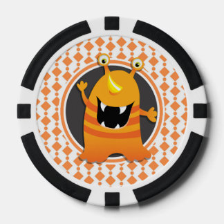 monster orange poker chips