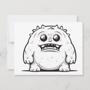 Monster outline sketch Small Card