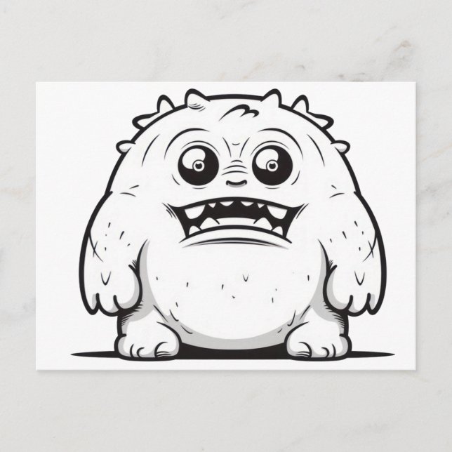 Monster outline sketch Small Postcard (Front)