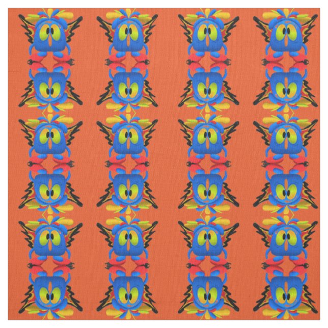 Monster Owl Bird Fabric (Swatch)