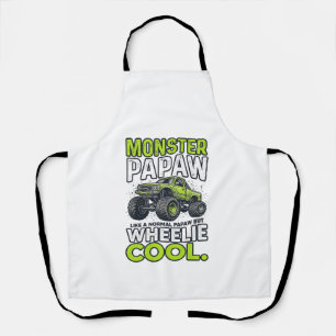 Monster Papaw Wheelie Cool Funny Monster Truck Des Apron