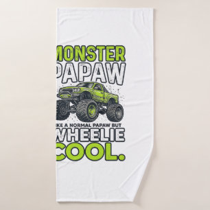 Monster Papaw Wheelie Cool Funny Monster Truck Des Bath Towel
